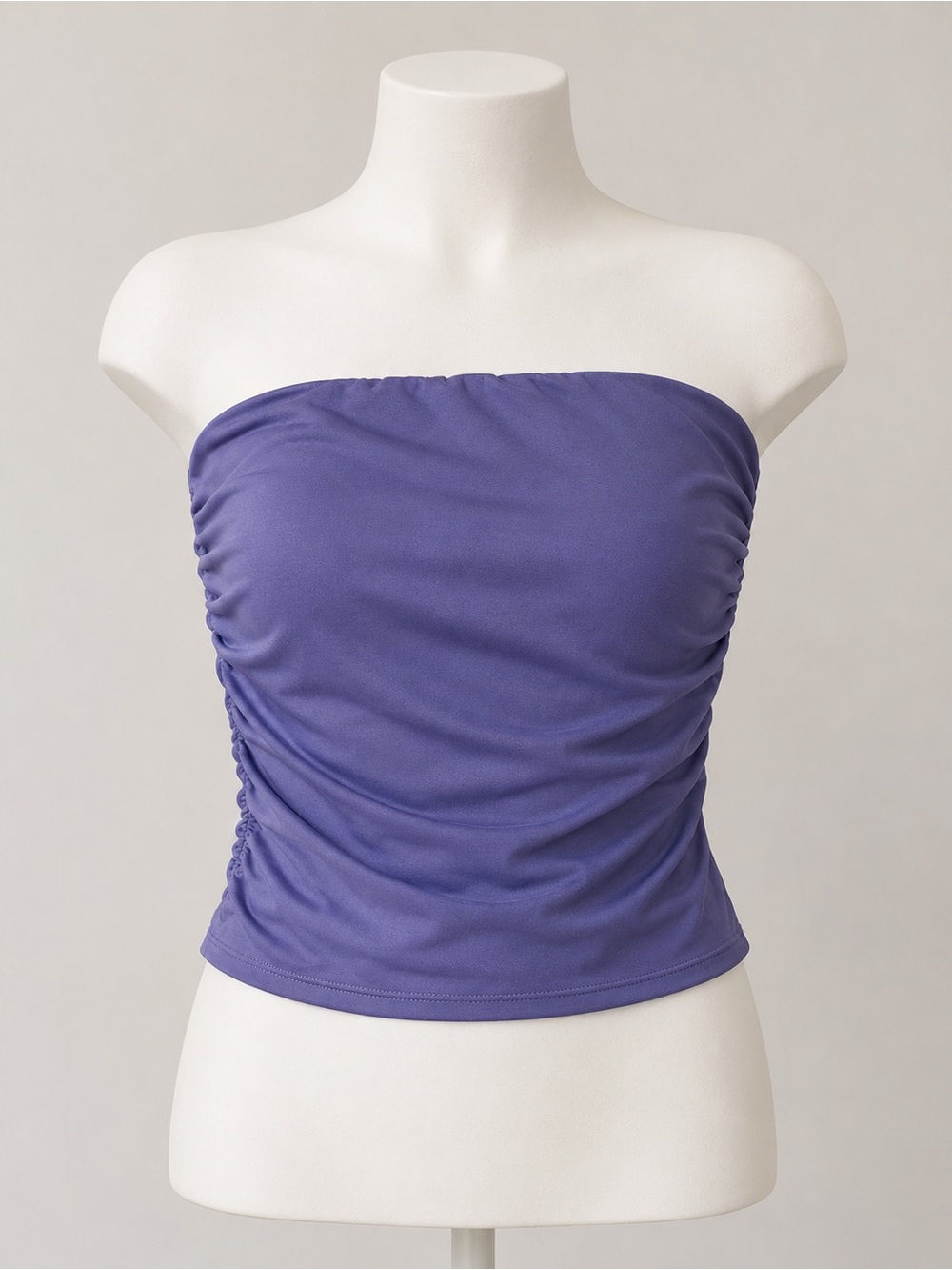 J for Justify Purple Strapless Ruched Crop Top